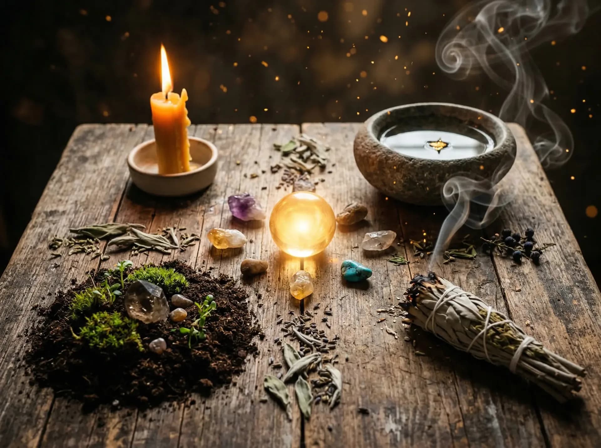Schamanisches Ritual mit den vier Elementen zur rituellen Heilung